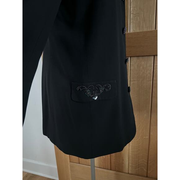 Carole Little Womens Vintage 90s Y2K Beaded Sequin Dark Romantic Jacket Blazer - Picture 9 of 16